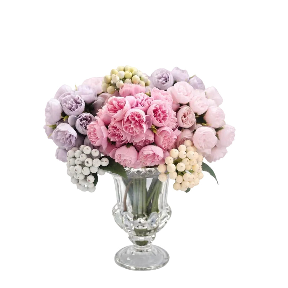 27 head artificial rose and peony bouquet made of silk for wedding and home decoration