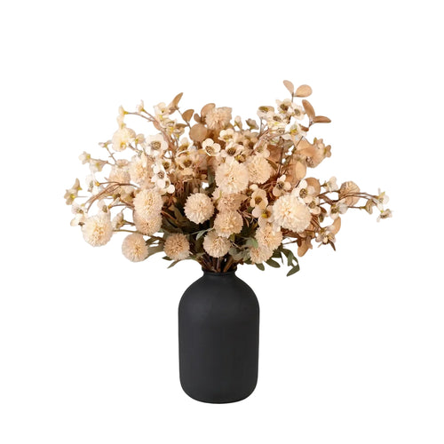 Artificial autumn dandelion flower branch made of silk for home and wedding decoration