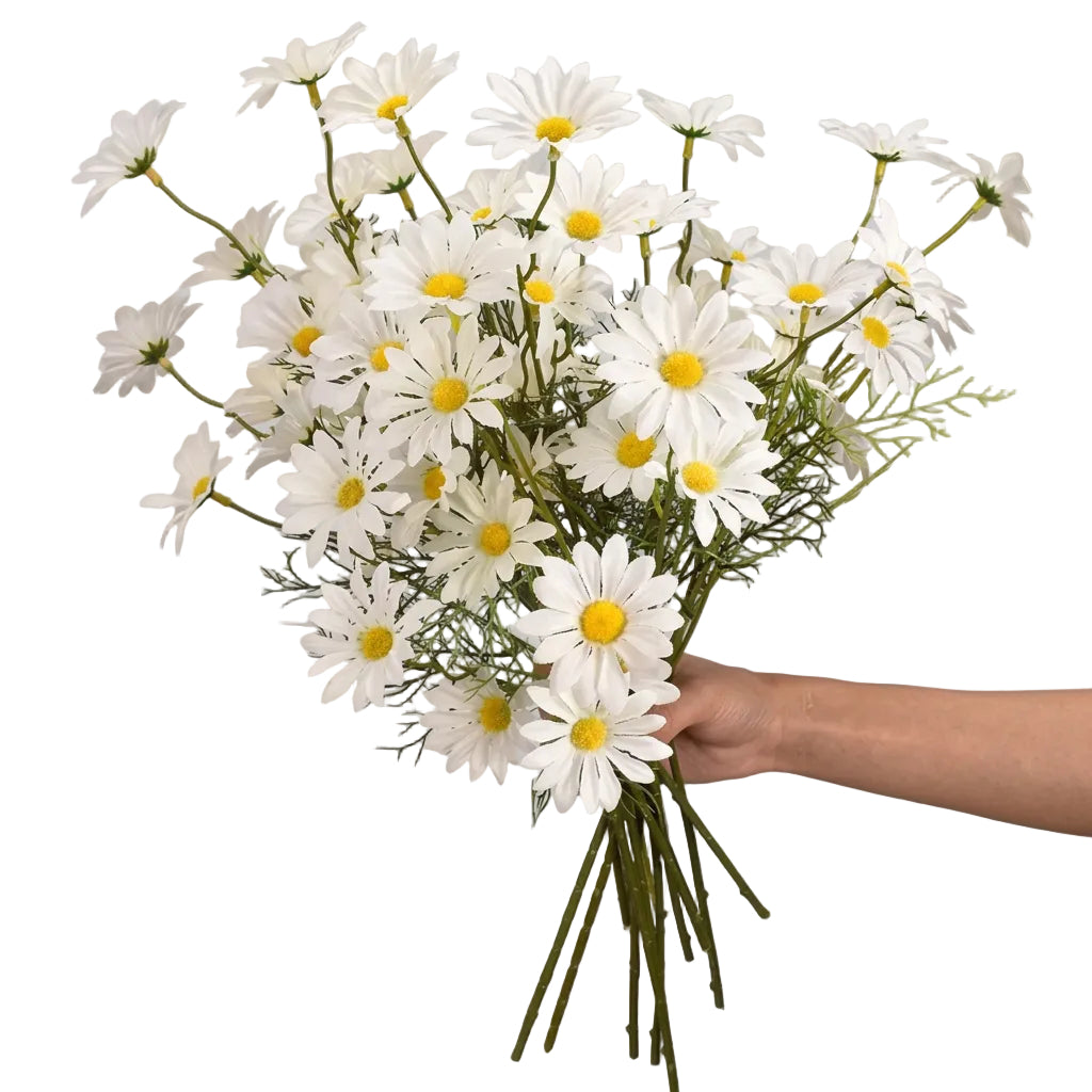 Artificial New York aster flower stem with 5 heads made of silk for home and wedding decoration