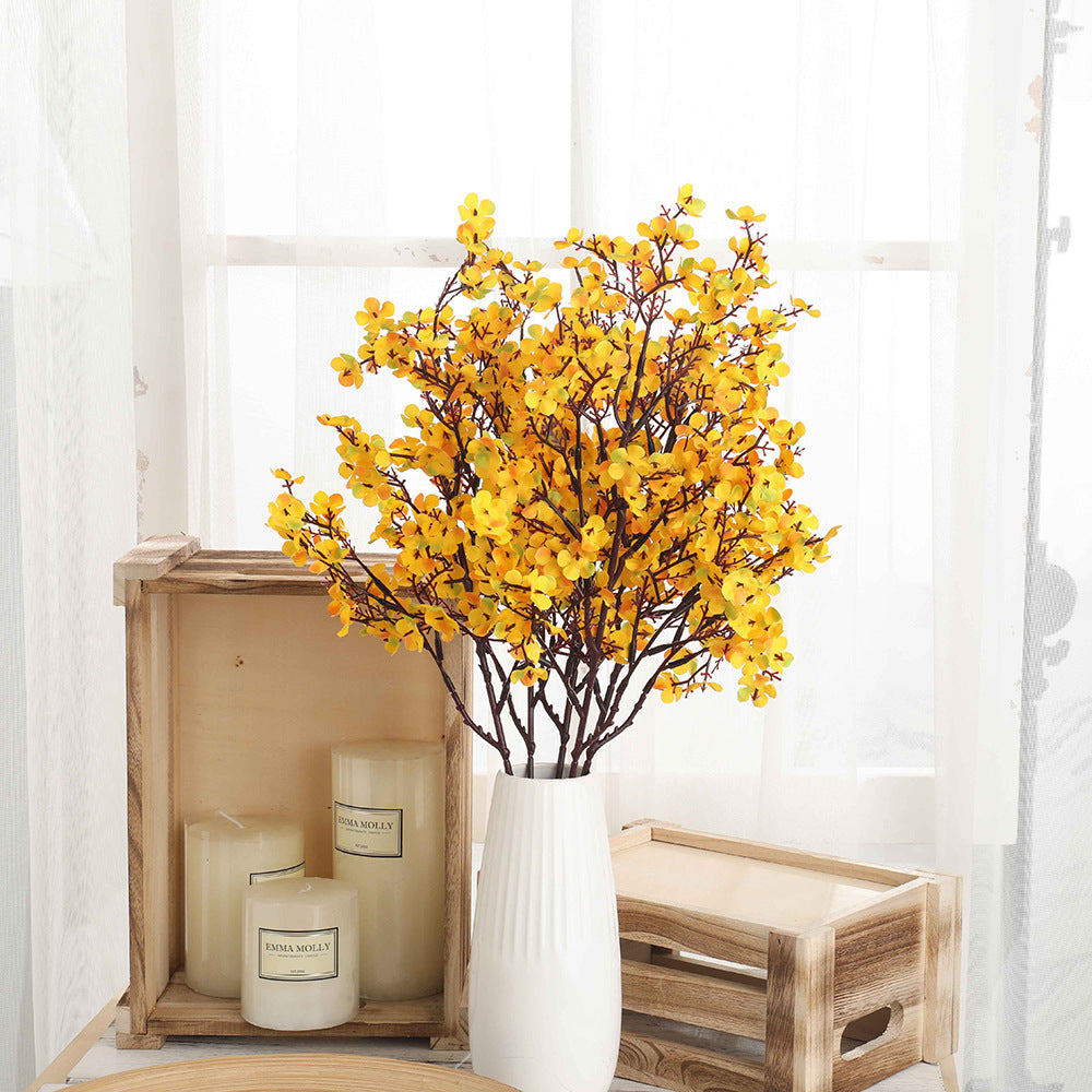 51cm Artificial Plum Blossom Stem – Realistic Silk Floral Decoration for Home & Office